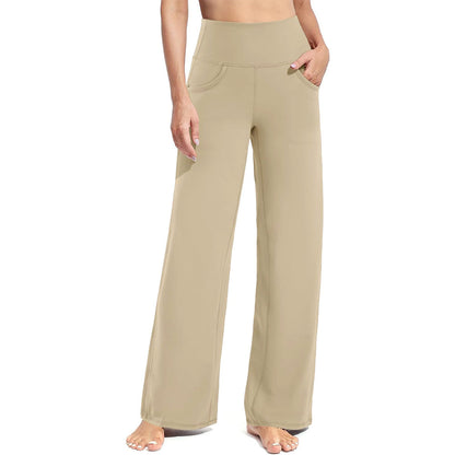 Wide Leg Pants Woman Yoga Pants with Pockets Stretch Loose Casual Lounge Sweatpants