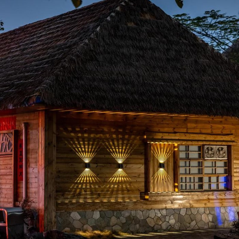 4 LED Solar Colorful Wall Lights Outdoor Light Waterproof