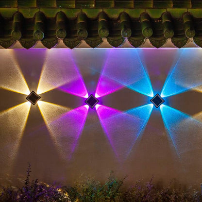 4 LED Solar Colorful Wall Lights Outdoor Light Waterproof