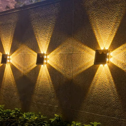 4 LED Solar Colorful Wall Lights Outdoor Light Waterproof