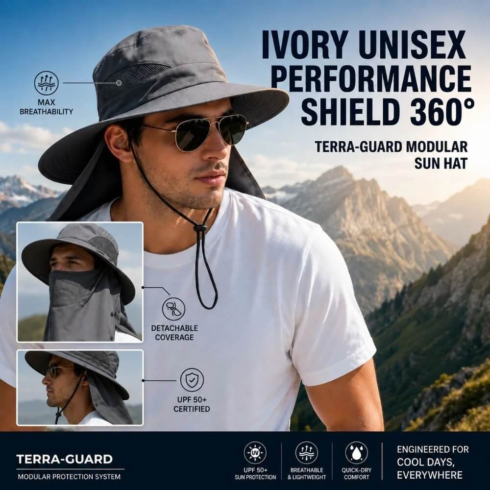 UPF 50+ Sun Protection Hat With Full Face & Neck Coverage