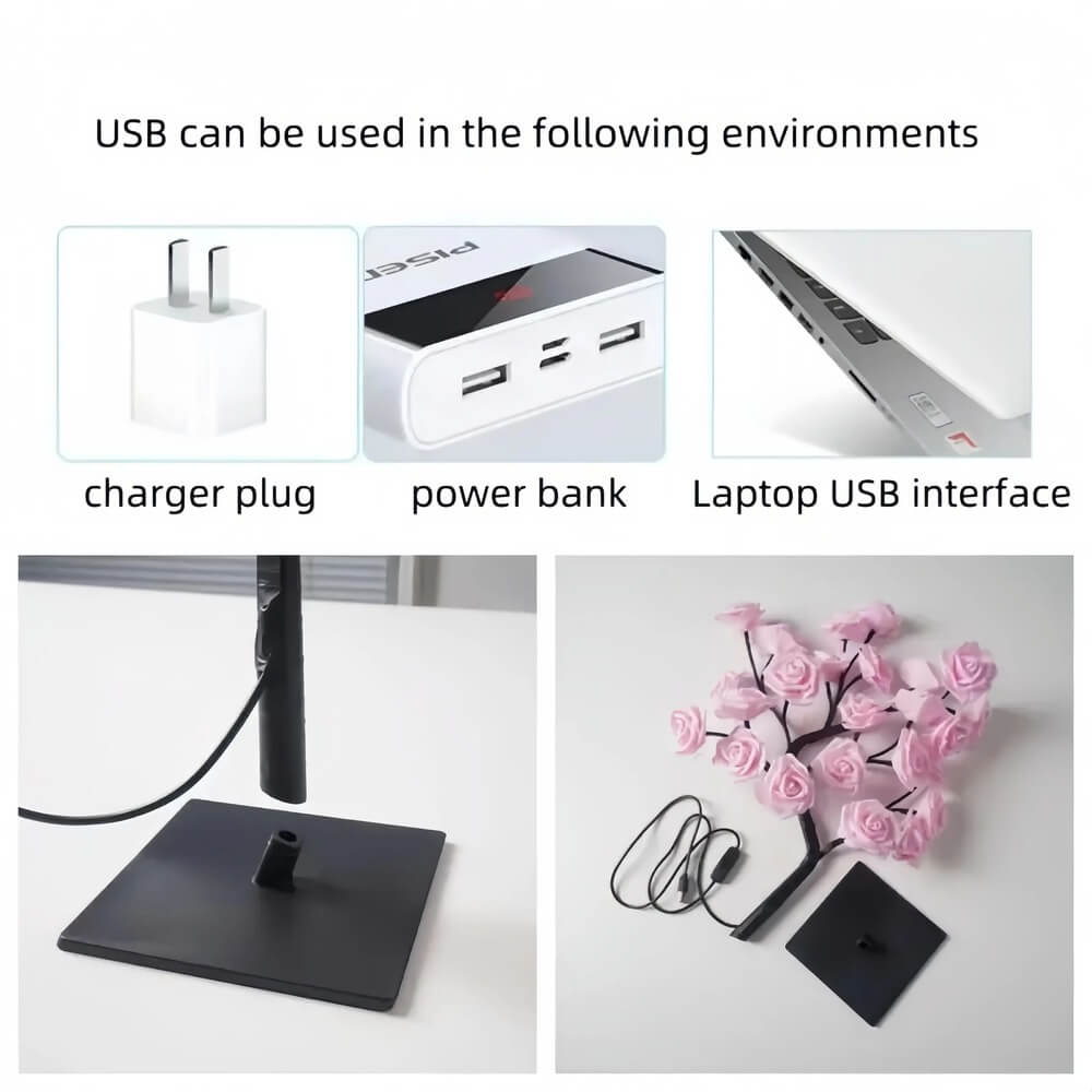 Rose Flower Tree Night Light – USB LED Table Lamp