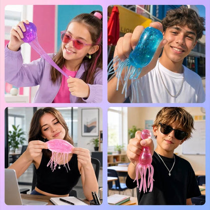 Jellyfish Stress Relief Toys – Glitter Squishy Toy