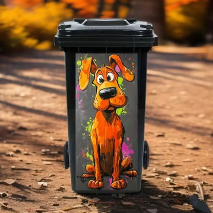 Colourful dog sticker for bins, walls, doors and cabinets