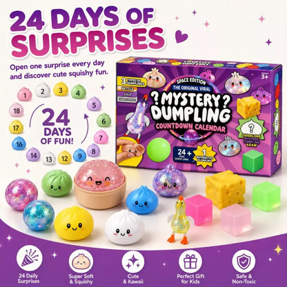 Dumpling squishy advent calendar with 24 mystery toys