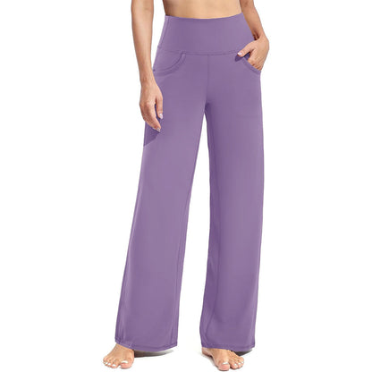 Wide Leg Pants Woman Yoga Pants with Pockets Stretch Loose Casual Lounge Sweatpants