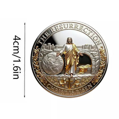 Resurrection memorial coin as a religious Easter gift