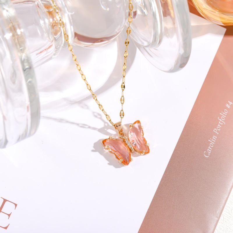 Crystal Butterfly Necklace 🦋