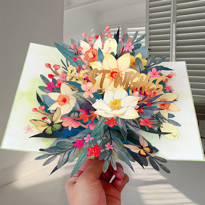 Vibrant 3D Butterfly & Daisy Pop-Up Greeting Card💐🦋