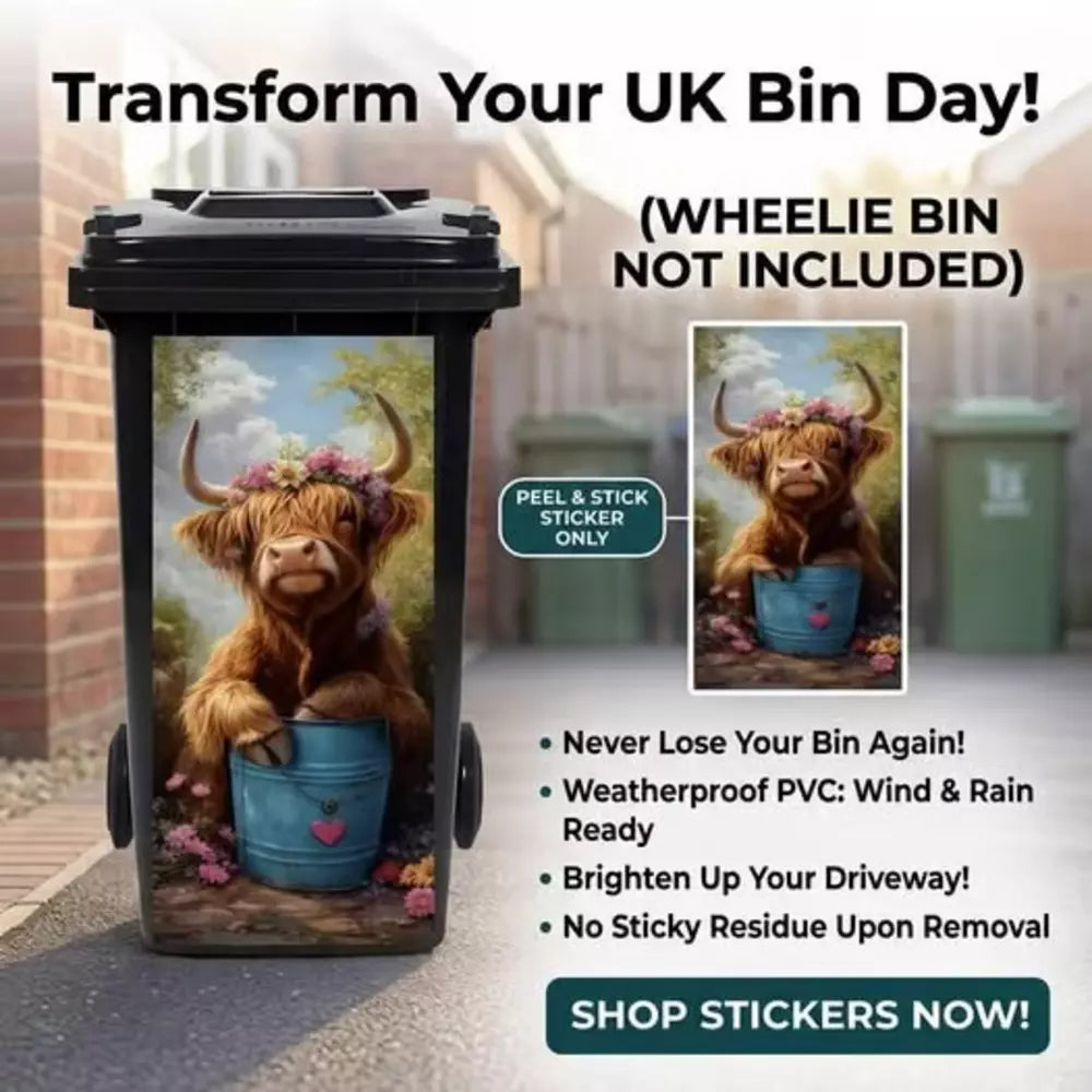 Funny animal trash can sticker for outdoor bin decoration