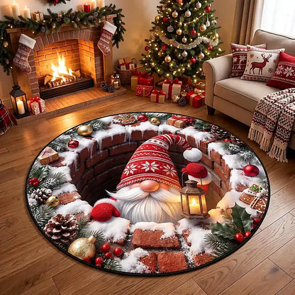 Gnome Vortex With Lamp Round Rug - C053