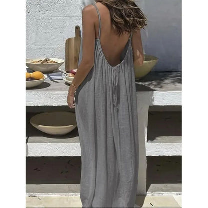 Women's Sleeveless Cami Lounge Dress – Soft Maxi Nightgown For Sleeping & Lounging