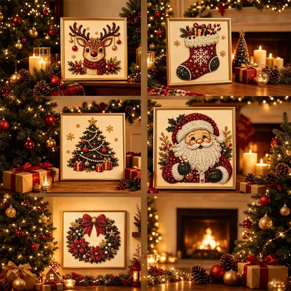 Christmas Pearl Diamond Art Kit – 3D Beaded DIY Holiday Decor