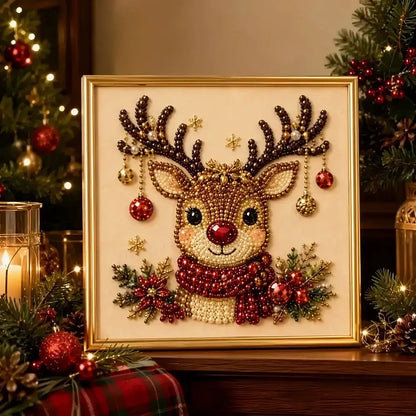 Christmas Pearl Diamond Art Kit – 3D Beaded DIY Holiday Decor