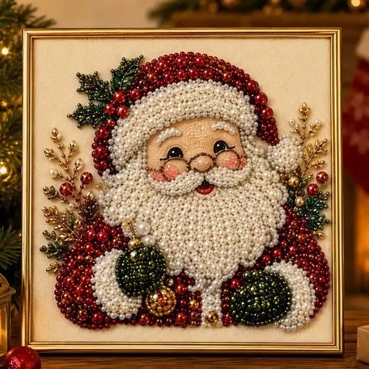 Christmas Pearl Diamond Art Kit – 3D Beaded DIY Holiday Decor
