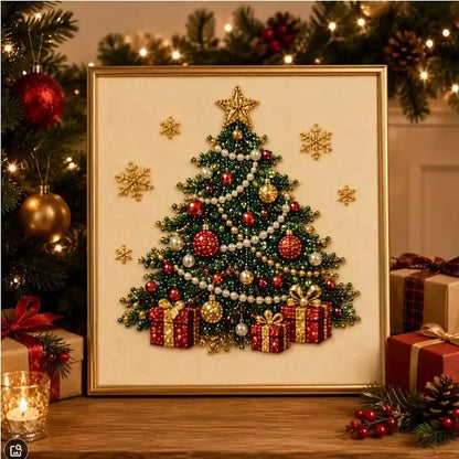 Christmas Pearl Diamond Art Kit – 3D Beaded DIY Holiday Decor