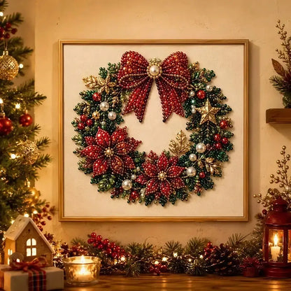Christmas Pearl Diamond Art Kit – 3D Beaded DIY Holiday Decor