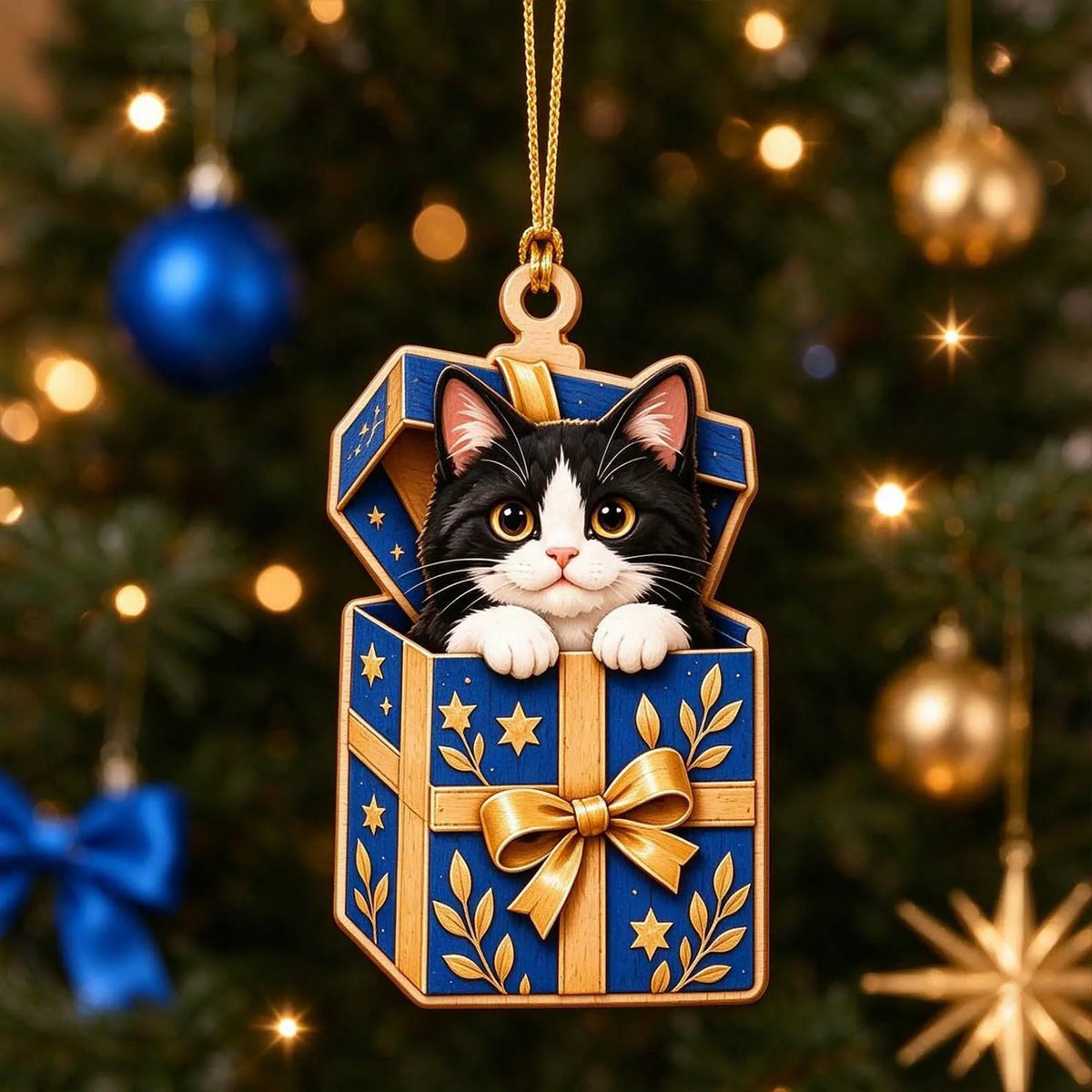 Hanukkah Cat Acrylic Ornament