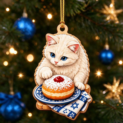 Hanukkah Cat Acrylic Ornament