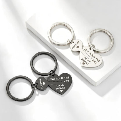 Heart & Key Matching Keychain Set – You Hold the Key To My Heart