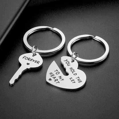 Heart & Key Matching Keychain Set – You Hold the Key To My Heart