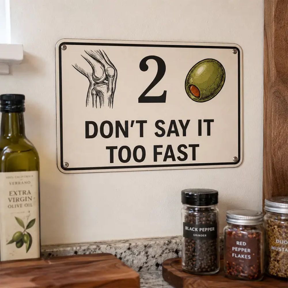"Don’t Say It Too Fast" Metal Sign - Humor Rebus Joke Plaque