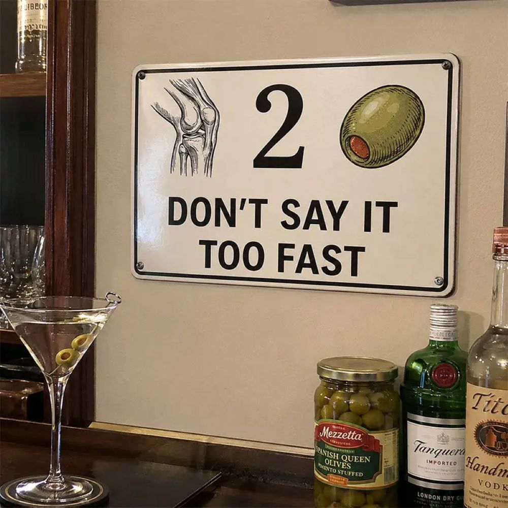 "Don’t Say It Too Fast" Metal Sign - Humor Rebus Joke Plaque