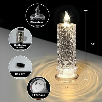 ✨🕯️LED Crystal Candle Lights 🌈Battery Operated