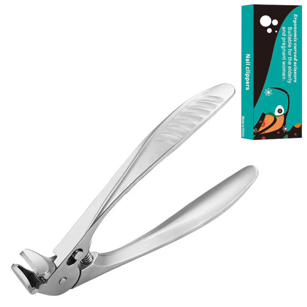 Stainless Steel Nail Clipper With Curved Precision Blades – Effortless For Thick Toenails & Seniors