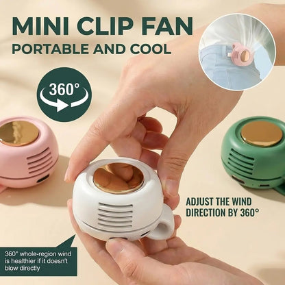 Mini Bladeless Fan – Rechargeable 360° Rotating Personal Cooler