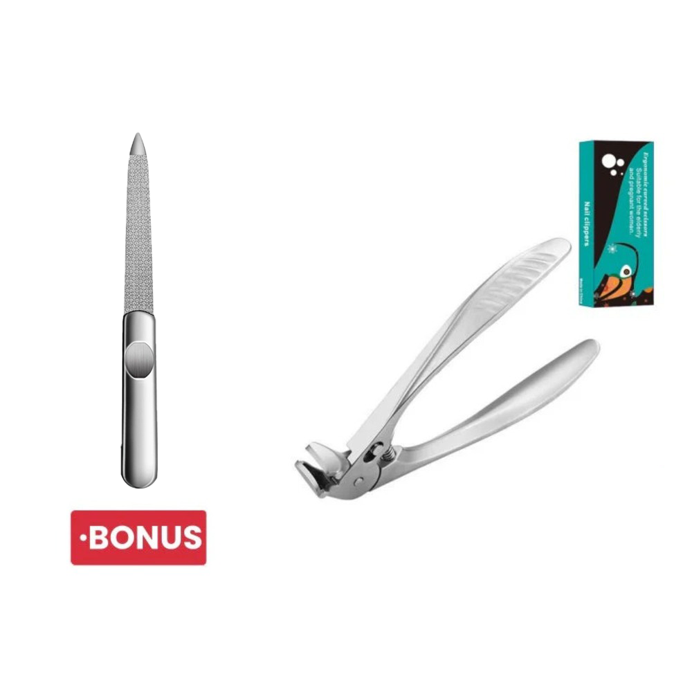 Stainless Steel Nail Clipper With Curved Precision Blades – Effortless For Thick Toenails & Seniors