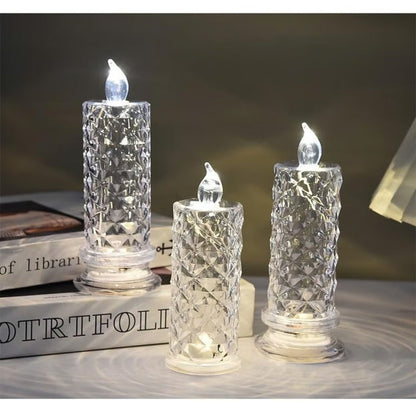 ✨🕯️LED Crystal Candle Lights 🌈Battery Operated
