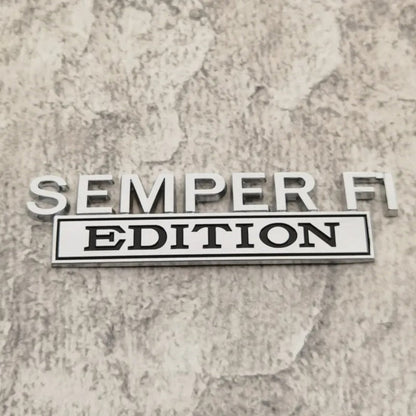 Semper Fi Edition Car Emblem Metal Badge