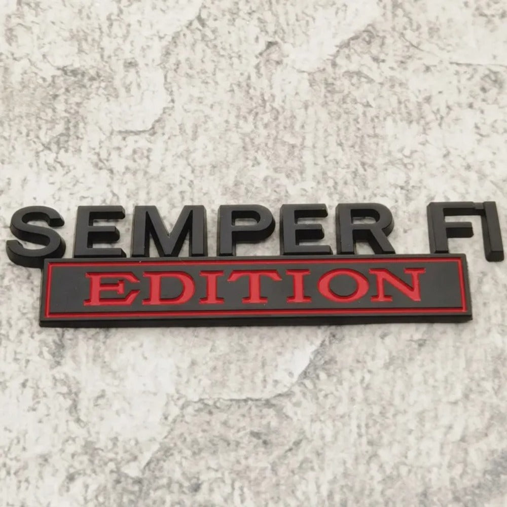 Semper Fi Edition Car Emblem Metal Badge