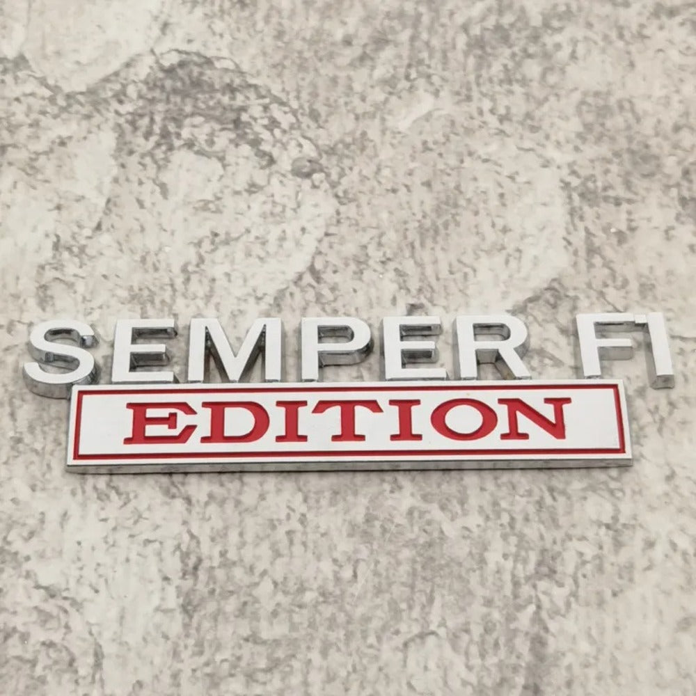 Semper Fi Edition Car Emblem Metal Badge
