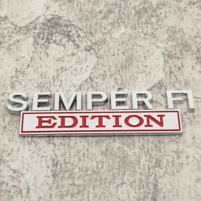 Semper Fi Edition Car Emblem Metal Badge