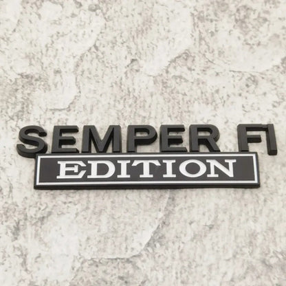 Semper Fi Edition Car Emblem Metal Badge