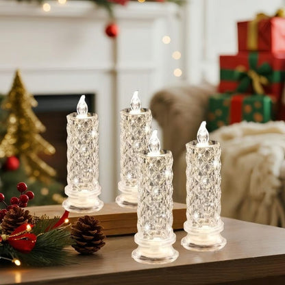 ✨🕯️LED Crystal Candle Lights 🌈Battery Operated
