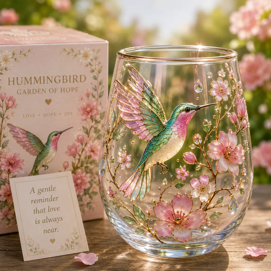 Hummingbird Morning Bliss Glass Tea Cup