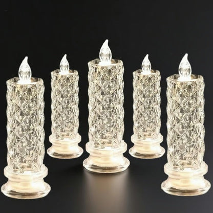 ✨🕯️LED Crystal Candle Lights 🌈Battery Operated