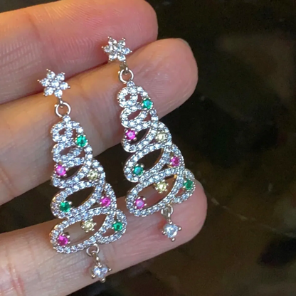 Shiny Christmas Tree Earrings