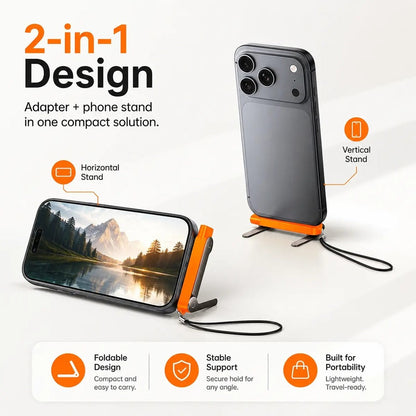 2-in-1 Invisible Holder Charger Cable - 240W Super Charge 360° Rotating Invisible Stand Detachable