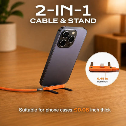 2-in-1 Invisible Holder Charger Cable - 240W Super Charge 360° Rotating Invisible Stand Detachable