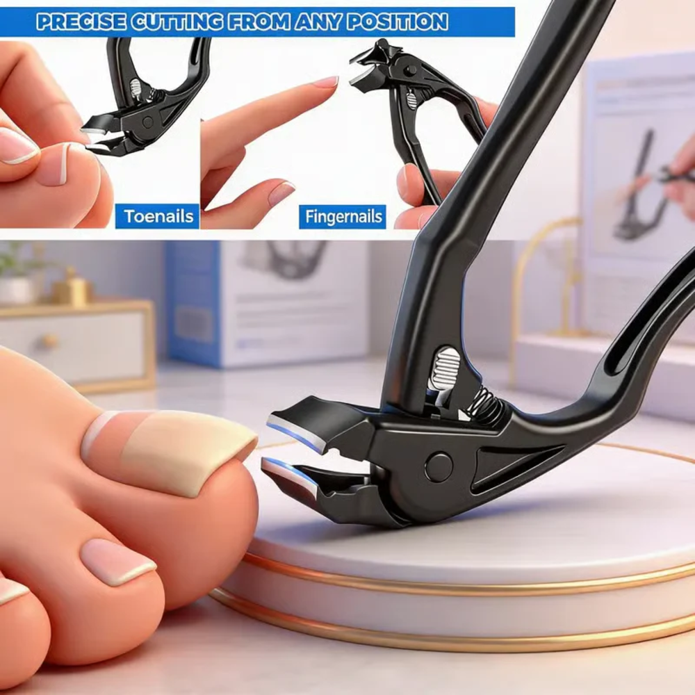 Stainless Steel Nail Clipper With Curved Precision Blades – Effortless For Thick Toenails & Seniors