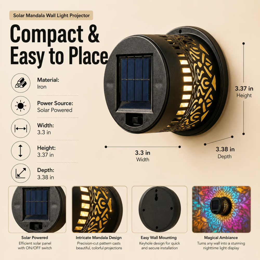 Solar Mandala Wall Light