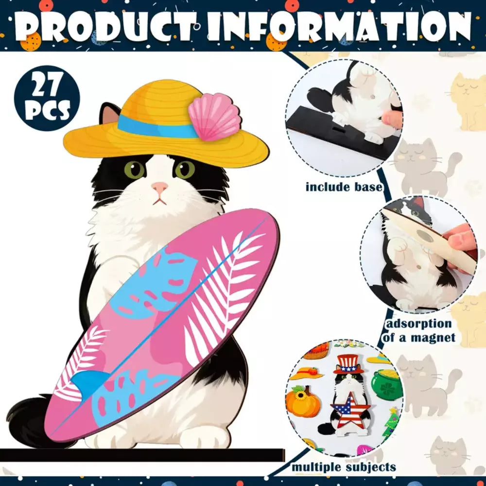 Product details of interchangeable animal wooden seasonal decor