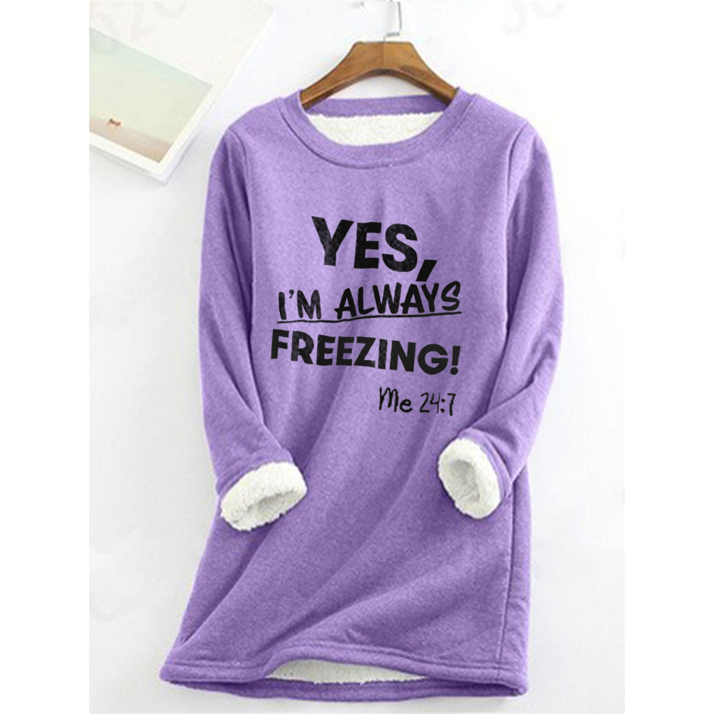 Women's Sweatshirt Pullover Fleece Teddy Fuzzy Letter Casual Long Sleeve Top