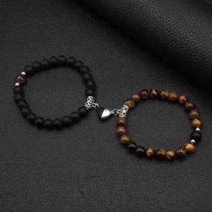 Magnetic Heart Matching Crystal Bead Bracelets
