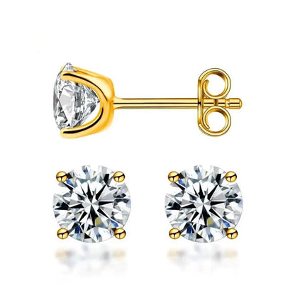 Moissanite stud earrings with butterfly back