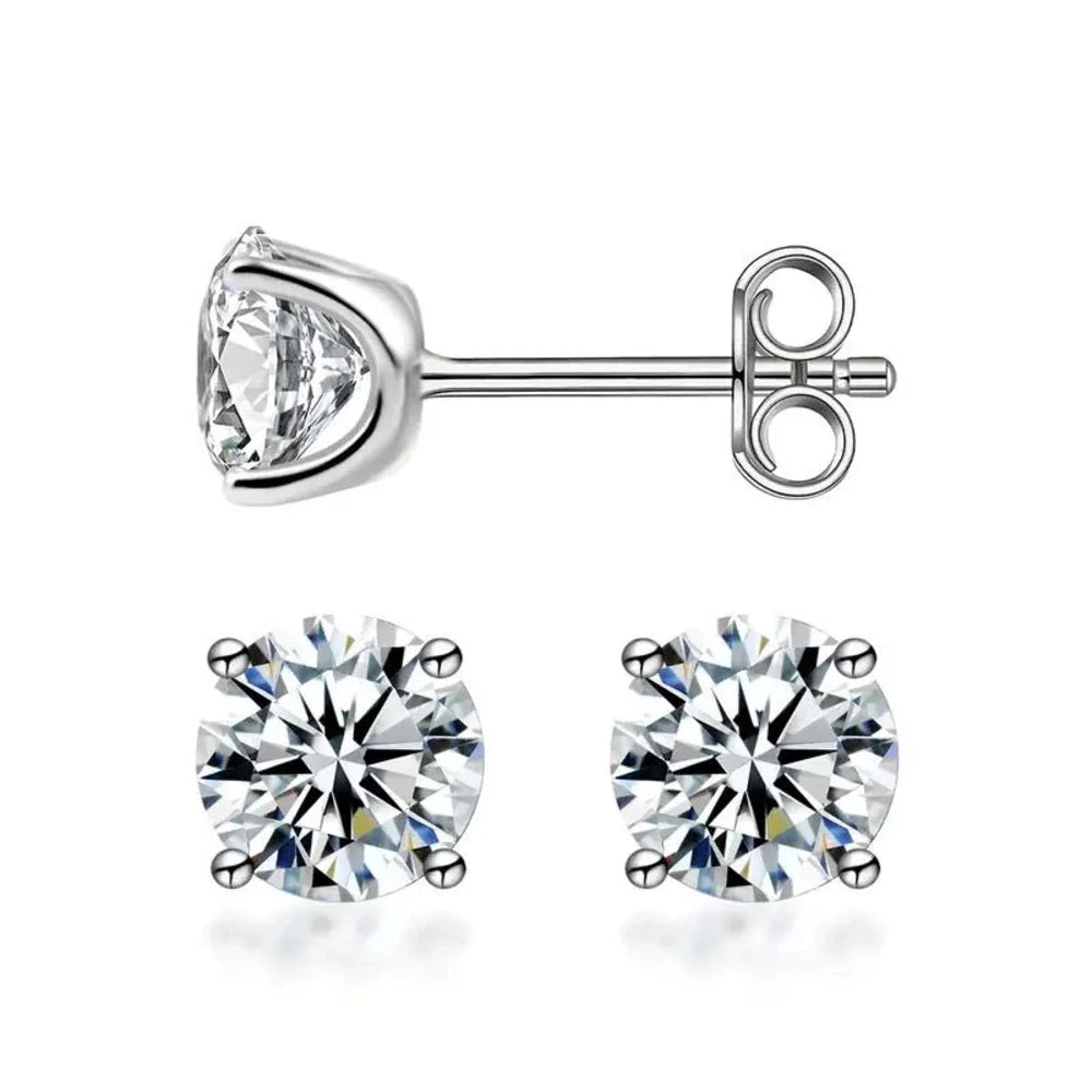 Butterfly-back options for the moissanite stud earrings